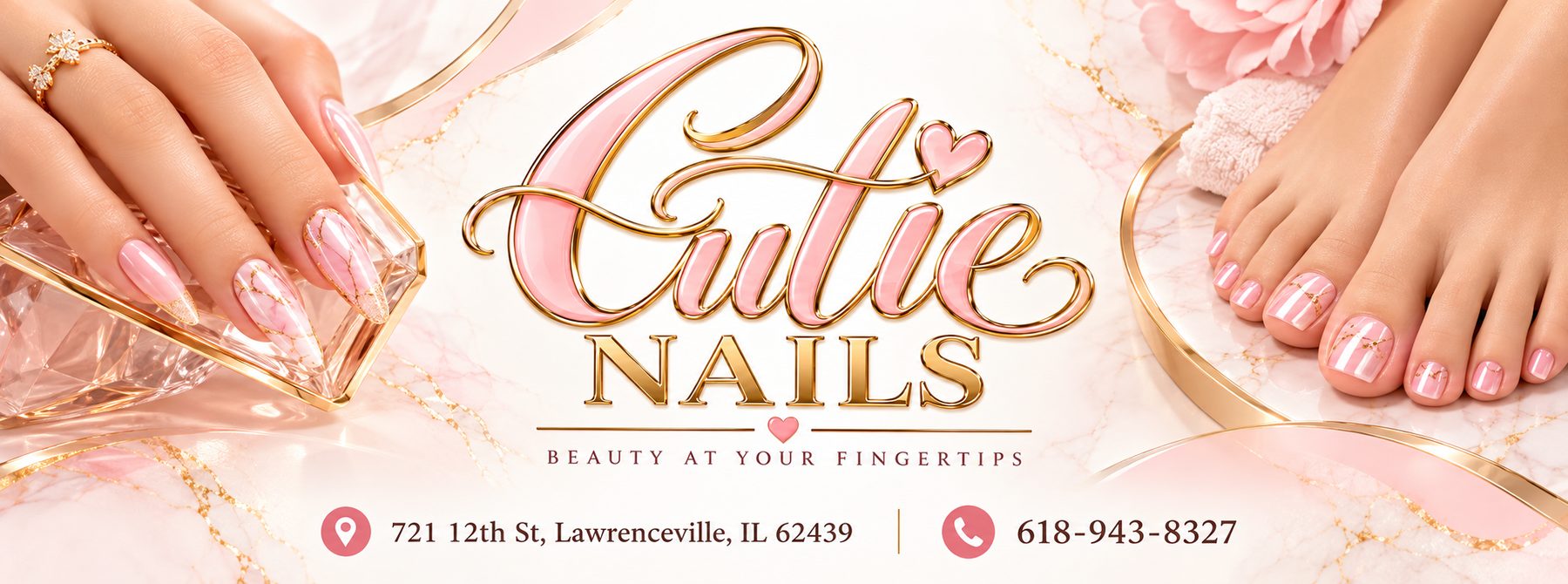 Cutie Nails. Beauty at your fingertips. 721 12th St, Lawrenceville, IL 62439. 618-943-8327.